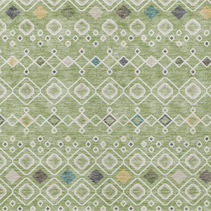 Homeroots 3' X 5' Southwestern Washable Indoor Outdoor Area Rug - Durable, Stylish, Stain Resistant Design Sage Polyester 612166