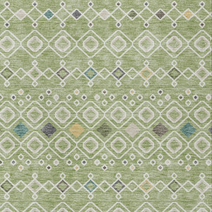 Homeroots 3' X 5' Southwestern Washable Indoor Outdoor Area Rug - Durable, Stylish, Stain Resistant Design Sage Polyester 612167