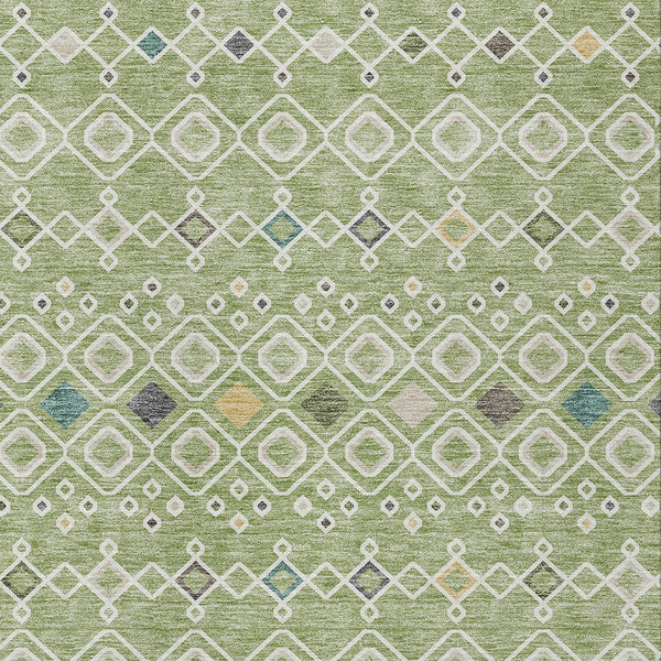 Homeroots 3' X 5' Southwestern Washable Indoor Outdoor Area Rug - Durable, Stylish, Stain Resistant Design Sage Polyester 612167