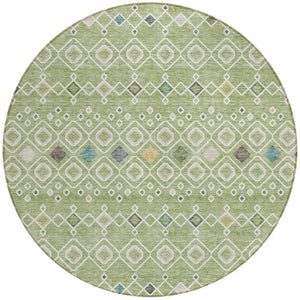 Homeroots 3' X 5' Southwestern Washable Indoor Outdoor Area Rug - Durable, Stylish, Stain Resistant Design Sage Polyester 612168