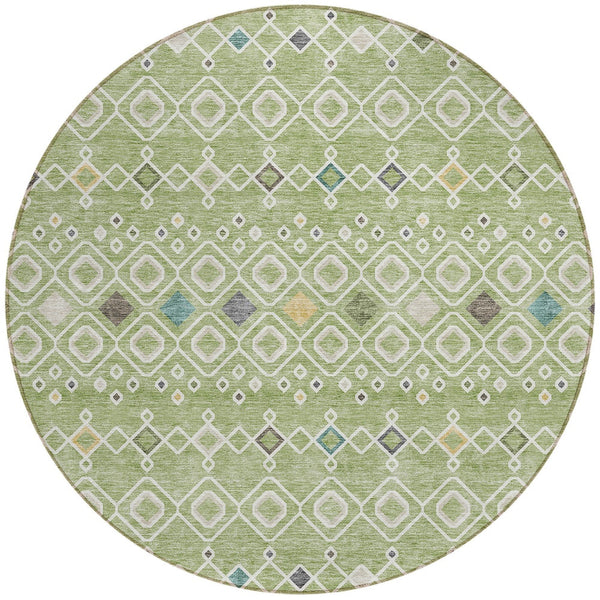Homeroots 3' X 5' Southwestern Washable Indoor Outdoor Area Rug - Durable, Stylish, Stain Resistant Design Sage Polyester 612168