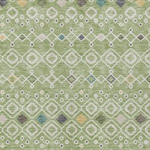 Homeroots 3' X 5' Southwestern Washable Indoor Outdoor Area Rug - Durable, Stylish, Stain Resistant Design Sage Polyester 612169