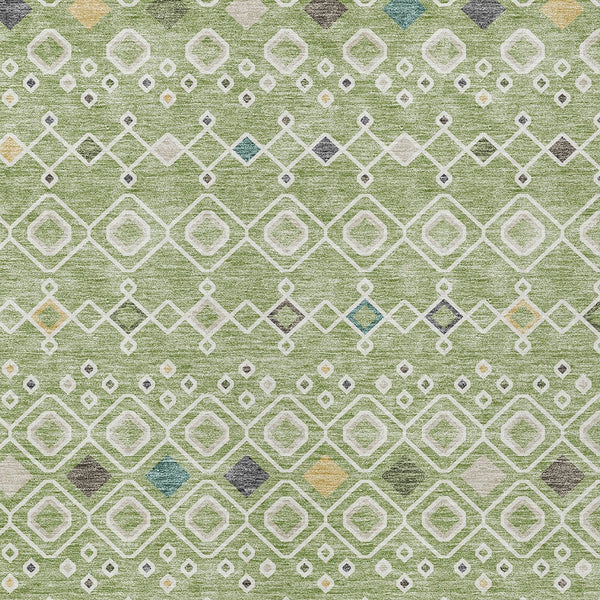 Homeroots 3' X 5' Southwestern Washable Indoor Outdoor Area Rug - Durable, Stylish, Stain Resistant Design Sage Polyester 612169