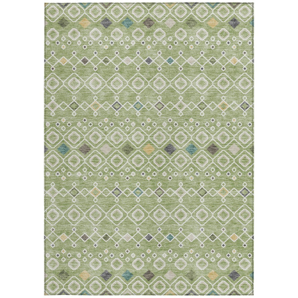 Homeroots 3' X 5' Southwestern Washable Indoor Outdoor Area Rug - Durable, Stylish, Stain Resistant Design Sage Polyester 612170