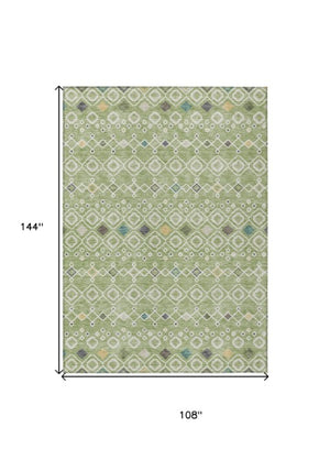 Homeroots 3' X 5' Southwestern Washable Indoor Outdoor Area Rug - Durable, Stylish, Stain Resistant Design Sage Polyester 612170