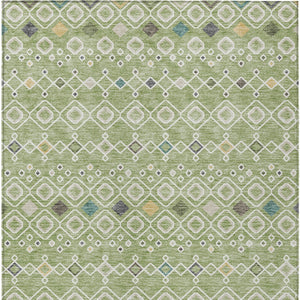 Homeroots 3' X 5' Southwestern Washable Indoor Outdoor Area Rug - Durable, Stylish, Stain Resistant Design Sage Polyester 612170