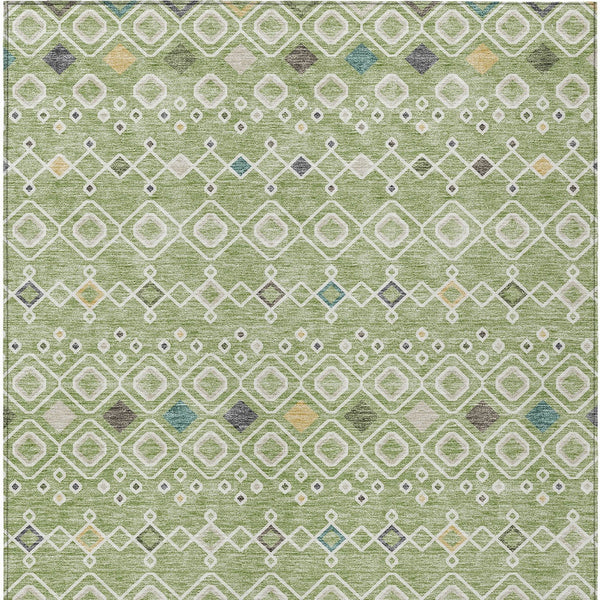 Homeroots 3' X 5' Southwestern Washable Indoor Outdoor Area Rug - Durable, Stylish, Stain Resistant Design Sage Polyester 612170