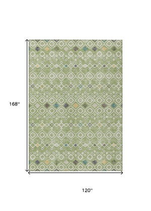 Homeroots 3' X 5' Southwestern Washable Indoor Outdoor Area Rug - Durable, Stylish, Stain Resistant Design Sage Polyester 612171