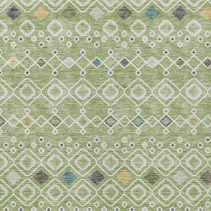 Homeroots 3' X 5' Southwestern Washable Indoor Outdoor Area Rug - Durable, Stylish, Stain Resistant Design Sage Polyester 612171