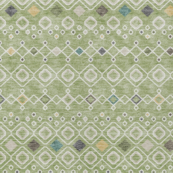 Homeroots 3' X 5' Southwestern Washable Indoor Outdoor Area Rug - Durable, Stylish, Stain Resistant Design Sage Polyester 612171