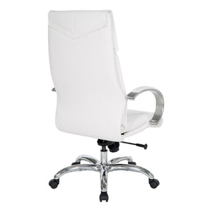OSP Home Furnishings Deluxe Executive Faux Leather High Back Office Chair with Lumbar Support and Aluminum Base 7250-R101