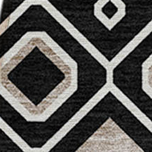 Homeroots 3' X 5' Southwestern Washable Indoor Outdoor Area Rug - Durable, Stylish, Stain Resistant Design Black Polyester 612174