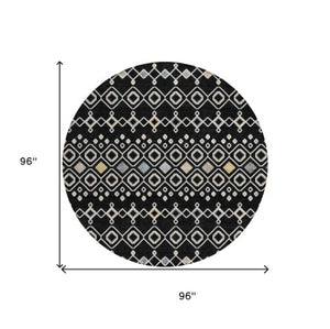 Homeroots 3' X 5' Southwestern Washable Indoor Outdoor Area Rug - Durable, Stylish, Stain Resistant Design Black Polyester 612174