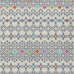 Homeroots 3' X 5' Southwestern Washable Indoor Outdoor Area Rug - Durable, Stylish, Stain Resistant Design Linen Polyester 612191