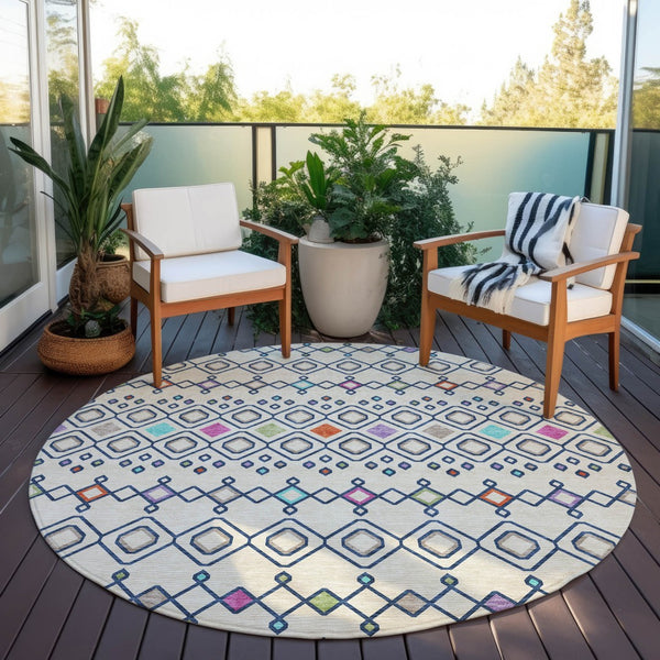 Homeroots 3' X 5' Southwestern Washable Indoor Outdoor Area Rug - Durable, Stylish, Stain Resistant Design Linen Polyester 612192