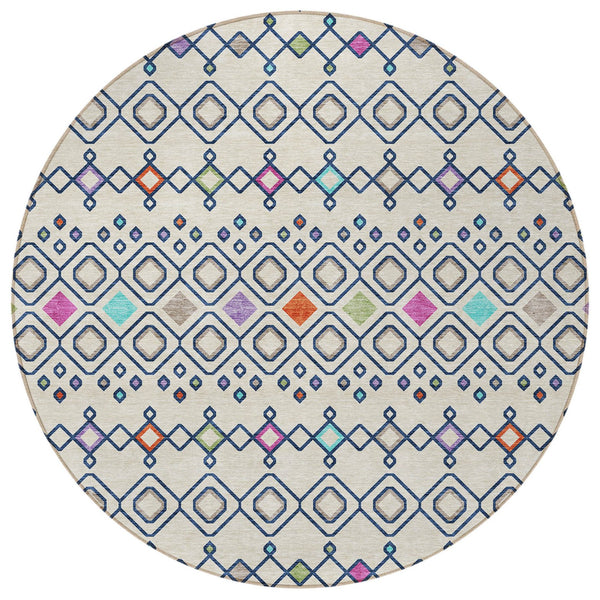 Homeroots 3' X 5' Southwestern Washable Indoor Outdoor Area Rug - Durable, Stylish, Stain Resistant Design Linen Polyester 612192