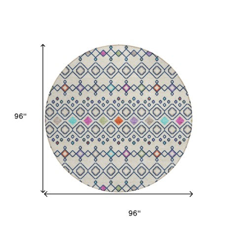 Homeroots 3' X 5' Southwestern Washable Indoor Outdoor Area Rug - Durable, Stylish, Stain Resistant Design Linen Polyester 612192