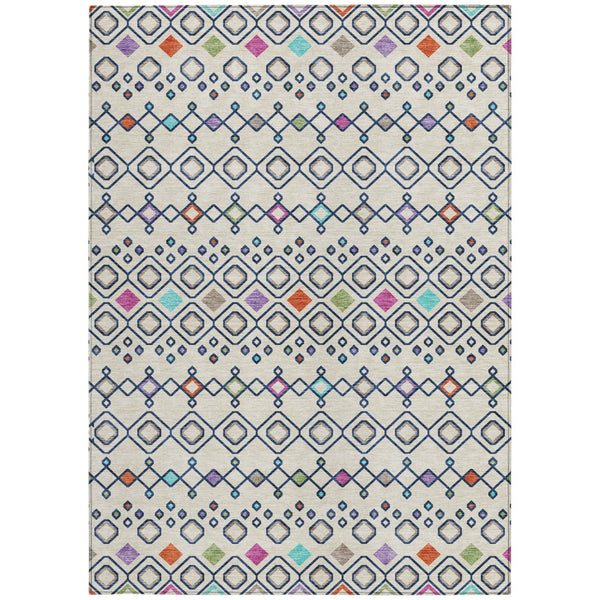 Homeroots 3' X 5' Southwestern Washable Indoor Outdoor Area Rug - Durable, Stylish, Stain Resistant Design Linen Polyester 612193