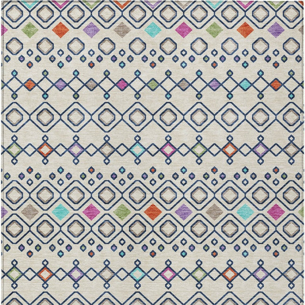 Homeroots 3' X 5' Southwestern Washable Indoor Outdoor Area Rug - Durable, Stylish, Stain Resistant Design Linen Polyester 612193