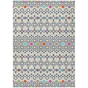HomeRoots 5' Durable Linen Pink and Orange Geometric Area Rug – Stylish, Washable for Indoor and Outdoor Use 9' X 12' 612194