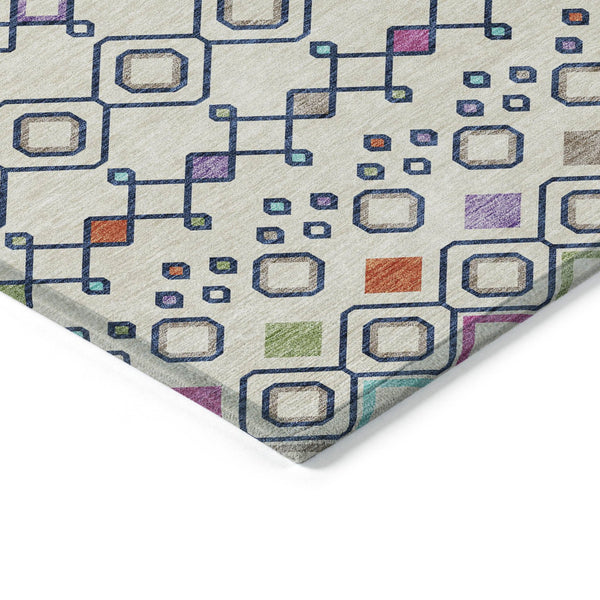 Homeroots 3' X 5' Southwestern Washable Indoor Outdoor Area Rug - Durable, Stylish, Stain Resistant Design Linen Polyester 612195