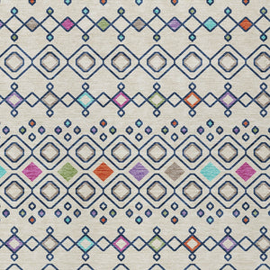 Homeroots 3' X 5' Southwestern Washable Indoor Outdoor Area Rug - Durable, Stylish, Stain Resistant Design Linen Polyester 612195