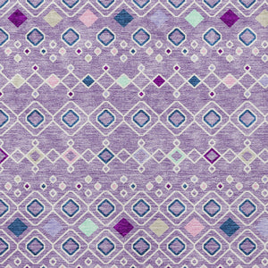 Homeroots 3' X 5' Southwestern Washable Indoor Outdoor Area Rug - Durable, Stylish, Stain Resistant Design Lavender Polyester 612196