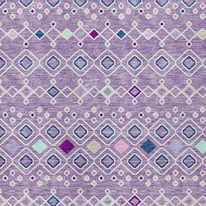 Homeroots 3' X 5' Southwestern Washable Indoor Outdoor Area Rug - Durable, Stylish, Stain Resistant Design Lavender Polyester 612197