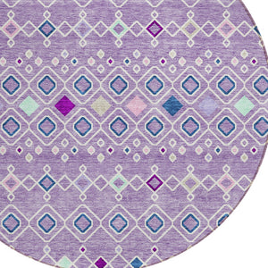 Homeroots 3' X 5' Southwestern Washable Indoor Outdoor Area Rug - Durable, Stylish, Stain Resistant Design Lavender Polyester 612198