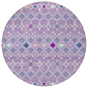Homeroots 3' X 5' Southwestern Washable Indoor Outdoor Area Rug - Durable, Stylish, Stain Resistant Design Lavender Polyester 612198