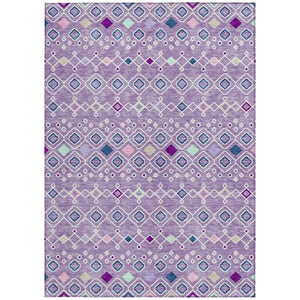 Homeroots 3' X 5' Southwestern Washable Indoor Outdoor Area Rug - Durable, Stylish, Stain Resistant Design Lavender Polyester 612199