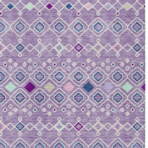 Homeroots 3' X 5' Southwestern Washable Indoor Outdoor Area Rug - Durable, Stylish, Stain Resistant Design Lavender Polyester 612199