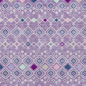 Homeroots 3' X 5' Southwestern Washable Indoor Outdoor Area Rug - Durable, Stylish, Stain Resistant Design Lavender Polyester 612200