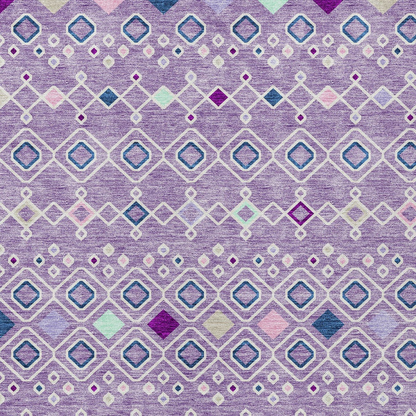 Homeroots 3' X 5' Southwestern Washable Indoor Outdoor Area Rug - Durable, Stylish, Stain Resistant Design Lavender Polyester 612200