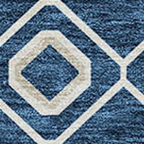 Homeroots 3' X 5' Southwestern Washable Indoor Outdoor Area Rug - Durable, Stylish, Stain Resistant Design Navy Blue Polyester 612205