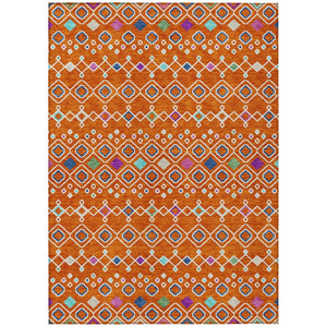 HomeRoots 5' Vibrant Geometric Indoor Outdoor Area Rug for High-Traffic Spaces – Stylish, Washable, Durable Design 8' X 10' 612211
