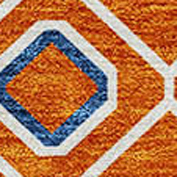Homeroots 3' X 5' Southwestern Washable Indoor Outdoor Area Rug - Durable, Stylish, Stain Resistant Design Orange Polyester 612211