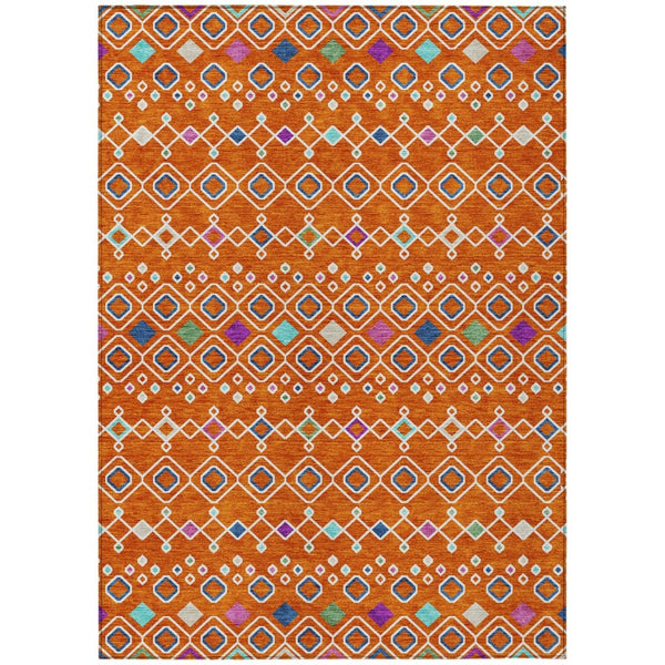HomeRoots 5' Vibrant Geometric Indoor Outdoor Area Rug for High-Traffic Spaces – Stylish, Washable, Durable Design 9' X 12' 612212