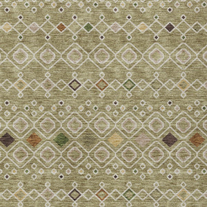 Homeroots 3' X 5' Southwestern Washable Indoor Outdoor Area Rug - Durable, Stylish, Stain Resistant Design Sage Polyester 612214