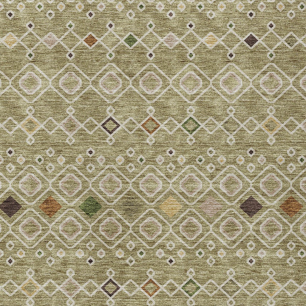 Homeroots 3' X 5' Southwestern Washable Indoor Outdoor Area Rug - Durable, Stylish, Stain Resistant Design Sage Polyester 612214