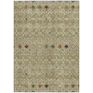 Homeroots 3' X 5' Southwestern Washable Indoor Outdoor Area Rug - Durable, Stylish, Stain Resistant Design Sage Polyester 612215