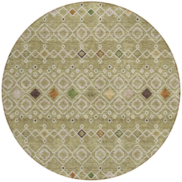 Homeroots 3' X 5' Southwestern Washable Indoor Outdoor Area Rug - Durable, Stylish, Stain Resistant Design Sage Polyester 612216