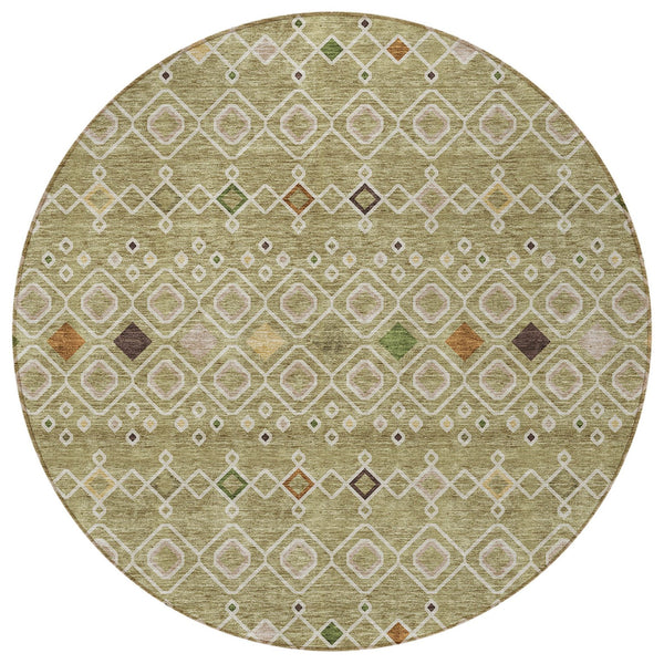 Homeroots 3' X 5' Southwestern Washable Indoor Outdoor Area Rug - Durable, Stylish, Stain Resistant Design Sage Polyester 612216