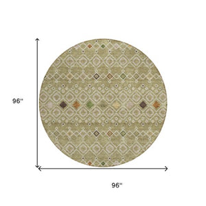 Homeroots 3' X 5' Southwestern Washable Indoor Outdoor Area Rug - Durable, Stylish, Stain Resistant Design Sage Polyester 612216