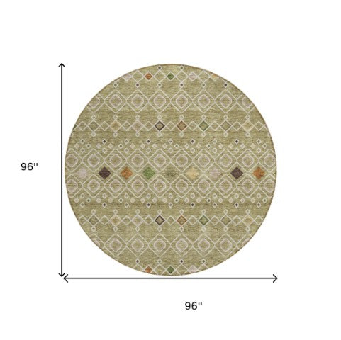 Homeroots 3' X 5' Southwestern Washable Indoor Outdoor Area Rug - Durable, Stylish, Stain Resistant Design Sage Polyester 612216