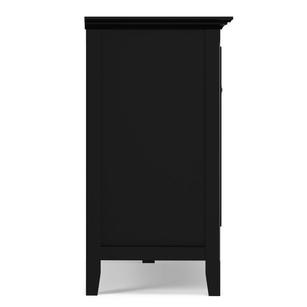 English Elm Amherst Shaker Pine Sideboard Wide Four Door Storage Cabinet for Dining Hallway Black B136P481646
