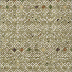 Homeroots 3' X 5' Southwestern Washable Indoor Outdoor Area Rug - Durable, Stylish, Stain Resistant Design Sage Polyester 612218