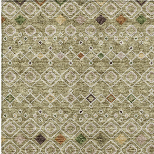 Homeroots 3' X 5' Southwestern Washable Indoor Outdoor Area Rug - Durable, Stylish, Stain Resistant Design Sage Polyester 612219