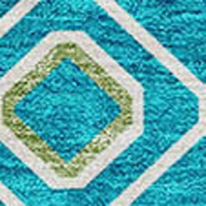Homeroots 3' X 5' Southwestern Washable Indoor Outdoor Area Rug - Durable, Stylish, Stain Resistant Design Teal Blue Polyester 612220