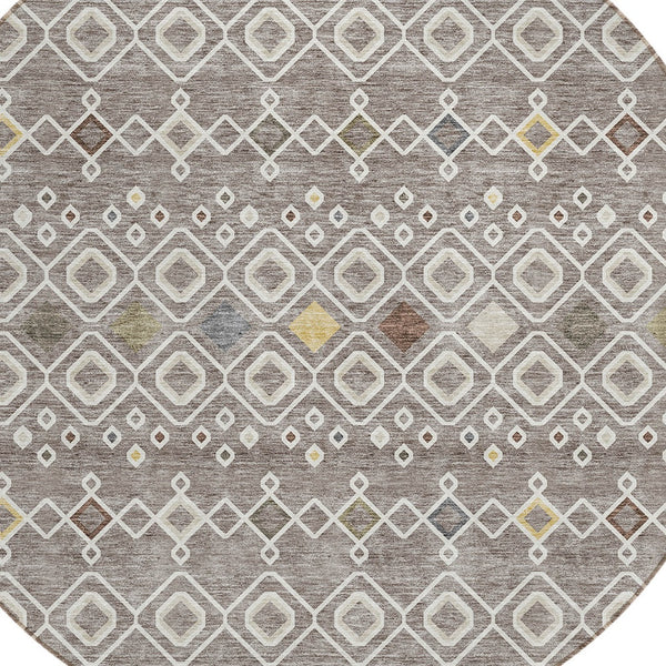 Homeroots 3' X 5' Southwestern Washable Indoor Outdoor Area Rug - Durable, Stylish, Stain Resistant Design Taupe Polyester 612228